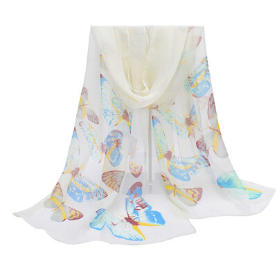 

Gobestart New Fashion Scarf Lady Butterfly Print Neck Shawl Scarve Warm Wrap Stole