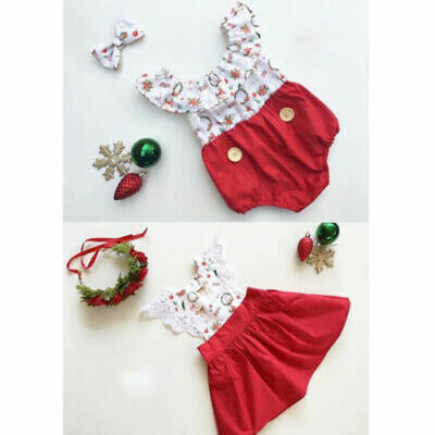 

XMAS Newborn Baby Girls Sister Matching LittleBig Sisters Romper Dress Outfits