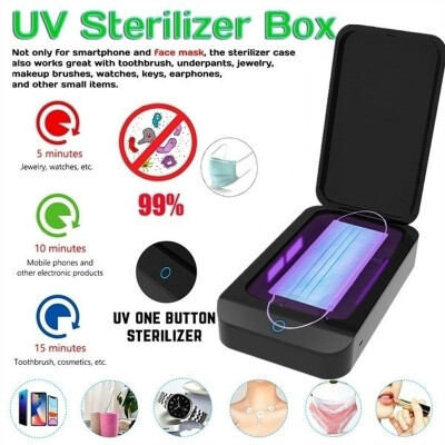 

2020 New UV Sterilizer Box Mouth Mask Jewelry Phone Toothbrush Watch Cleaner Personal Sanitizer Disinfector Case for 6-inch Items