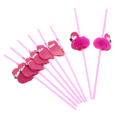 

50pcsset Cute Plastic Straws for Birthday Wedding Baby Shower Celebration&Party Multifunctional Straws with Flamingo Decorate