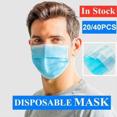 

2040Pcs Disposable Sanitary Masks - Face Mask with Earloops Surgical Masks 3 Ply Safety Face MasksBlue