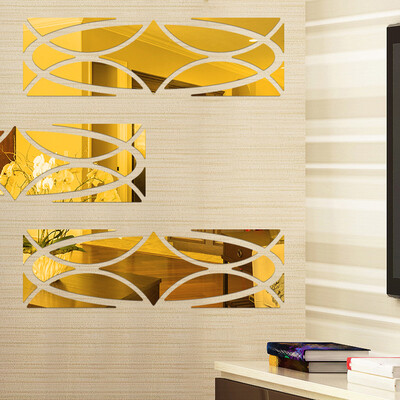 

Gobestart 3D Modern Mirror Flowers Vinyl Removable Wall Sticker Decal Home Decor Art BK