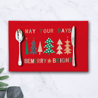 

Christmas Decoration PVC Mats Coasters Waterproof Kitchen Table With Thermal Insulation Pad Dining Room Placemat