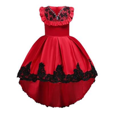 

Children Girls Clothing princess dress trailing girls lace flower girl show dress European&American Style