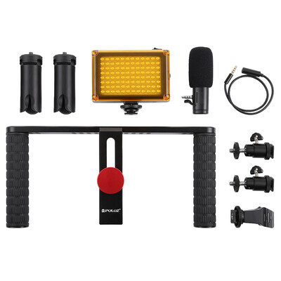 

Aluminum Alloy Handheld Phone Bracket Selfie Light Microphone Stand Adapter Mini Tripod Photography Kit