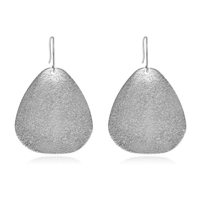 

Gold Large Metallic Teardrop Earrings for Women Fashion Silver Scrub Leaves Hook Earrings Jewelry