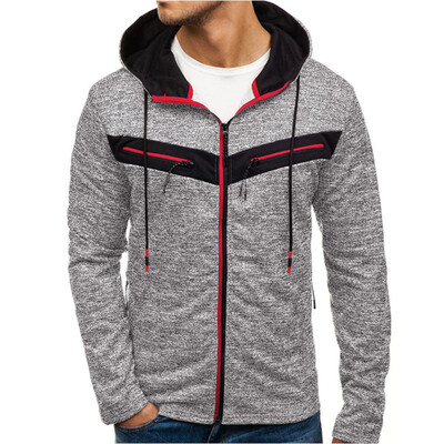 

Toponeto Mens Autumn Winter Zipper Sportswear Patchwork Pullover Long Sleeve Blouse