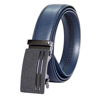 

BPSTAR Mens Automatic Buckle Genuine Leather Mens Ratchet Holeless Belt Business High Quality Mens Real Belt for Pants