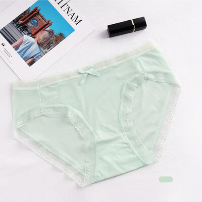 

Women Thin Sexy Lace Decoration Briefs Panties Fashion Sweet Mid Rise Solid Color Fashion Trend Panties