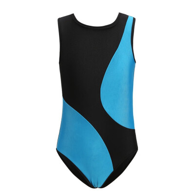 

Children Kids Girls Gymnastics Suit Breathable sleeveless Soft Fashion Concise Color Matching Gymnastics Cloth body suit