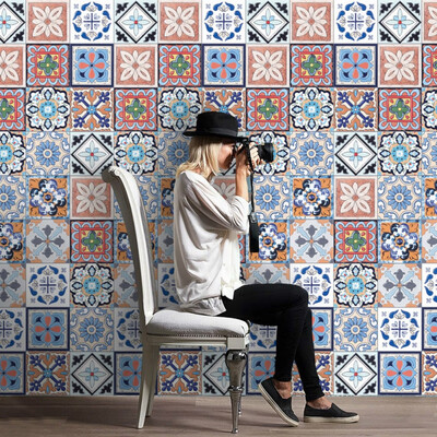 

Kitchen 3D Wall Stickers Self-adhesive PVC Wall Stickers Simulation European Pattern Wall Stickers Waterproof Oil Stickers 5M