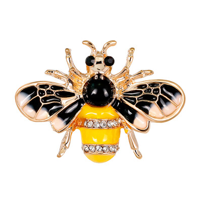 

Men Women Rhinestone Flying Bee Brooch Pins Little Cartoon Alloy Breastpin Jewelry Decorations