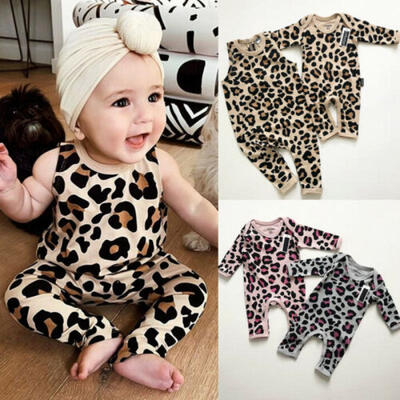 

Newborn Baby Boy Girl Leopard Print Romper Jumpsuit Bodysuit Outfits Clothes Set