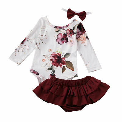 

Sweet Toddler Baby Girl Kid Romper Jumpsuit Ruffle Skirt Outfit Clothes Top