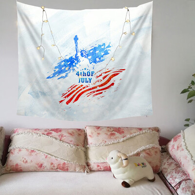 

Toponeto Independence Day Print Family Tapestry Light String Combination Wall Decor15x2m
