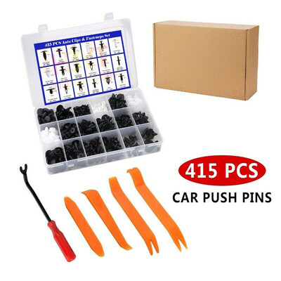 

415 Pcs Auto Fastener Car Push Pin Clips Door Panel Bumper For Mazda Ford Honda