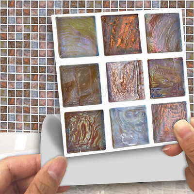 

Toponeto 18Pcs Multi Mosaic Tile Sticker DIY Transfer Kitchen Bathroom Various Colours A