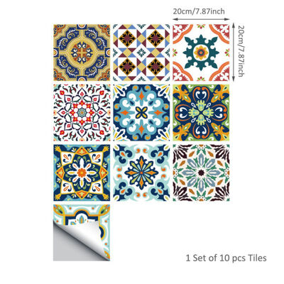 

10PcsSet Thickened PVC Tile Stickers Square Removable Waterproof Self-Adhesive Wall Decor Murals for Bathroom Kitchen Bedroom