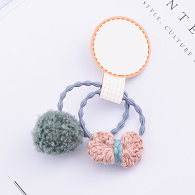 

2 Pcs Hair Accessories Baby Girl Ball Wool Elastic Headbands Holiday Party Hair Band Headwear Accessories