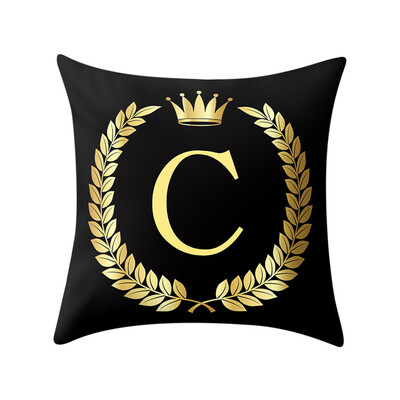 

〖Follure〗Pillow Cover Black&Gold Letter Pillowcase Sofa Cushion Cover Home Decor