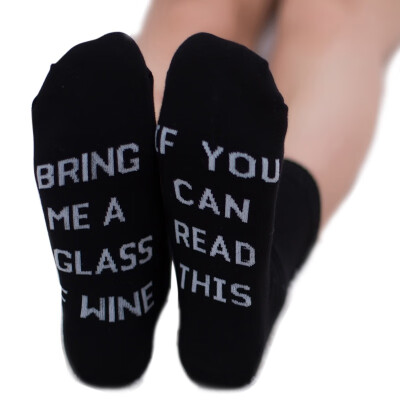 

Autumn SpringForeign trade Cotton socks If You can read this Bring Me a Glass of Wine Socks Hot sales