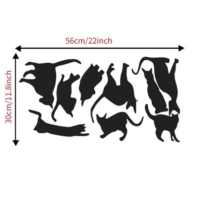 

Black Jumping Cat Wall Decor Decal Stickers Mural for Kids Boys Girls Room Bedroom