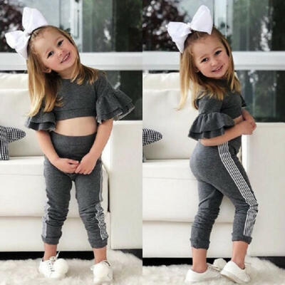 

Toddler Kids Baby Girls Slim Fit Tops Pants Leggings 2Pcs Cotton Outfits Clothes