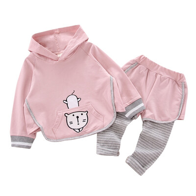 

Baby Girl Clothes Infant Clothing Newborn Cartoon Sweatshirt Baby Cap Hat 2-piece Set Long Sleeve