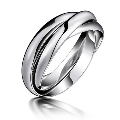 

Trendy Jewelry Stainless Steel Triple Circle Silver Gold Ring
