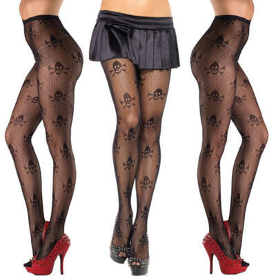 

Hot Women Skull Print Halloween Fishnet Stockings Mesh Pantyhose Tights Socks UK