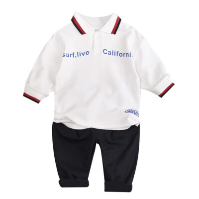 

Toddler Baby Boy Cute Autumn Outfits Long Sleeve Cartoon Letters Print TopTrousers Casual Sets