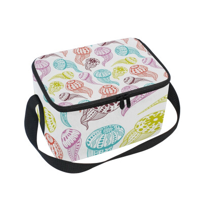 

ALAZA Insulated Lunch Box Cute Jellyfish Lunch Bag for Men Women Portable Tote Bag Cooler Bag