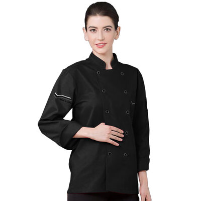 

Unisex Long Sleeve Stand Collar Chef Shirt Top Restaurant Hotel Kitchen Costume