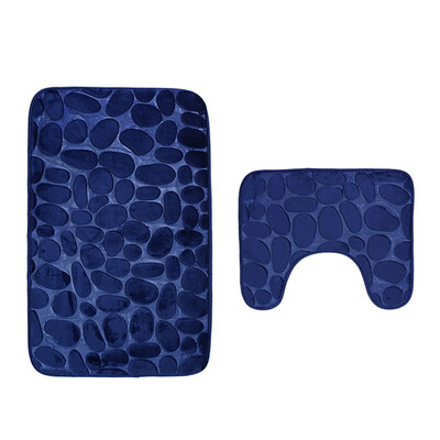 

Toponeto Two Sets of Toilet Floor Cushion 2 sets of 3D Cobblestone Bathroom Cushion
