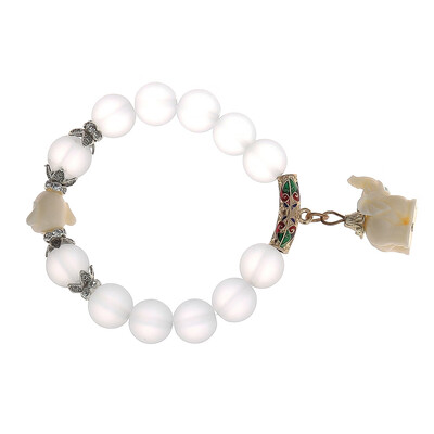 

Ethnic Matte Crystal Charm Bracelet For Women Antique Silver Bracelet Jewelry