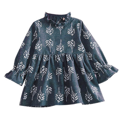 

Children Autumn Floral Dresses Baby Girls Cute Floral Print Long Sleeve Dress Kids Toddler Pageant Dress