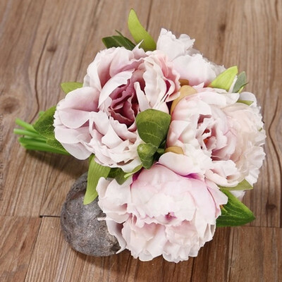 

Elegant Artificial Peony Silk Flowers 5 Head Home Party Decor Wedding Decoration Flores Artificial 1xBouquet