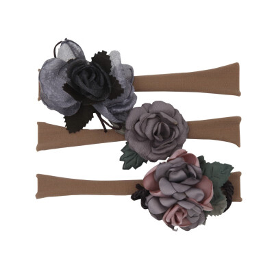 

Cloth Multi-color 0-4T Comfortable 3Pcs Infant Baby Girls Kids Toddler Newborn Flower Design Hairband Headwear Hair Accessories