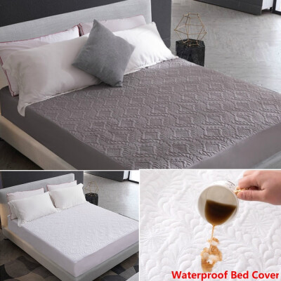 

Universal Square Quilted Embossed Waterproof Mattress Protector Fitted Sheet Waterproof Bed Cover with Elastic Anti Mites