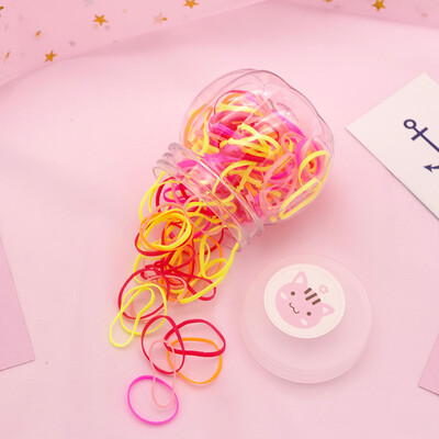 

Childrens Elastics Rubber Hair Bands No Damage Colorful Hair Ties Small Size Barrel Rubber Band