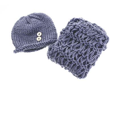 

Navy Blue Head Circumference 40cm New Born Baby Crochet Knitted Hats Caps for Photography