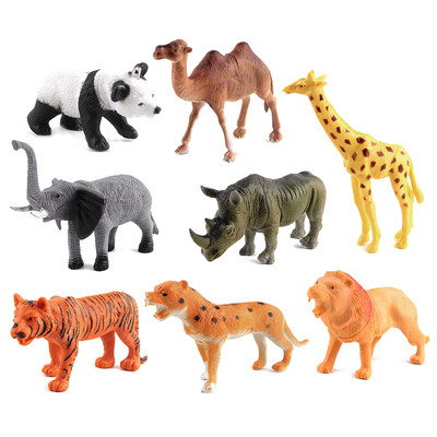 

8pcs Wild Life Forest Lifelike Figure Toy Set Silicone Educational Model Kit Children Holiday Gift