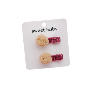 

New Girls Hair Clips Cute Plush Ball Design Hair Pin Set Children Sequins Hairpin Princess Hair Accessories