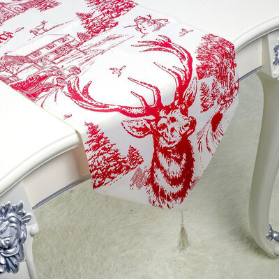 

1PC 35x200cm Christmas Table Runner Mat Tablecloth Christmas Flag Home Party Table Decoration For Christmas Table Runner