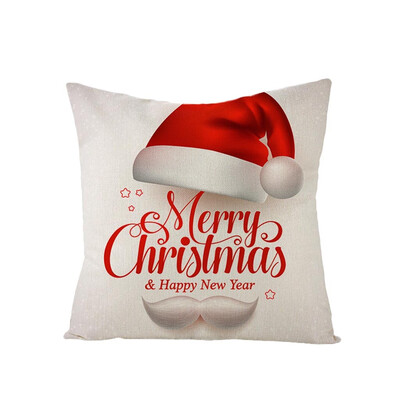 

Siaonvr Christmas Linen Pillowcase Cartoon Printed Sofa Pillowcase Bedside Office