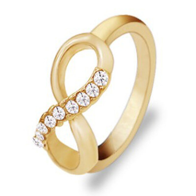 

Popular Korean Fashion Inverted 8 Diamond-studded Alloy with Diamond Ring Luxury Temperament Wild Simple Ring Jewelry Female