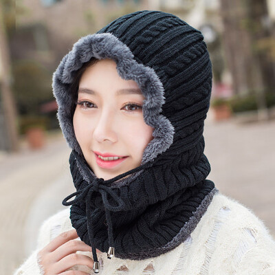 

Winter Men Women Warm Ski Beanie Cap Knit Wool Thick Snow Hat Skull Scarf Balaclava 2 In 1