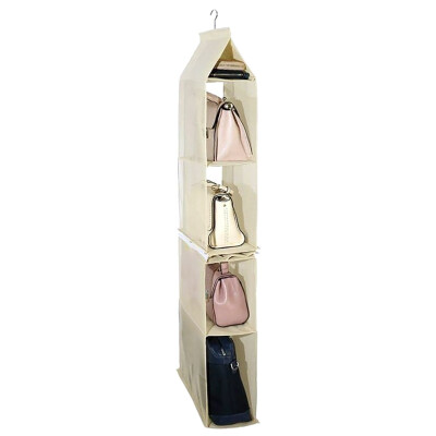 

Foldable Hanging Bag Multi-layer Folding Shelf Bag Handbag Organizer Door Sundries BagsPocket Hanger Storage Closet Hanger