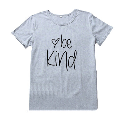

Be Kind Simple Letter Print Summer Women T-Shirt Short Sleeve Round Neck Tee Top