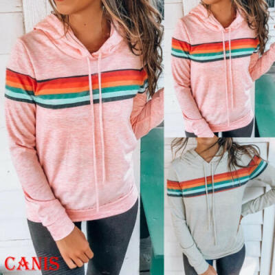 

Womens Long SLeeve Hoodie Jumper Hoody Blouse Ladies Sweatshirt Tshirt UK